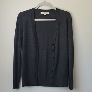 Loft dark grey cardigan XS like new